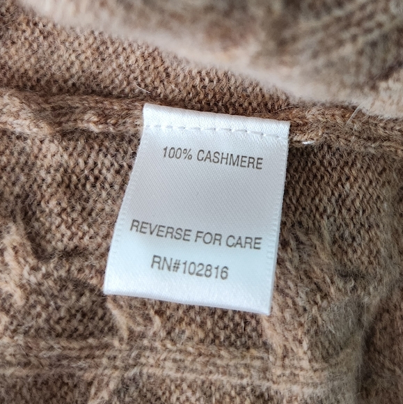 Garnet Hill Cashmere Cabled T-Neck - Picture 7 of 8